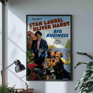 Classic Comedy Duo: Laurel and Hardy Vintage Poster - Instant Digital Download