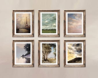 Conjunto de galería de 6 pinturas al óleo estilo retrato / Arte digital descargable