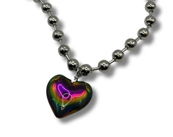 XL 'Jada' Ball Chain Heart Necklace