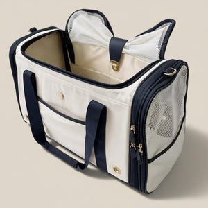Dog Carrier Airline Approved, Eco Friendly Canvas Pet Carrier, Small Dog Travel Bag up to 8kg, Sustainable Puppy Carrier, Foldable