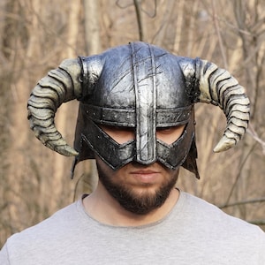 Handmade Skyrim helmet for Cosplay inspired by The Elder Scrolls. Dragonborn cosplay. Dovahkiin helmet. The Elder Scrolls Skyrim gift.