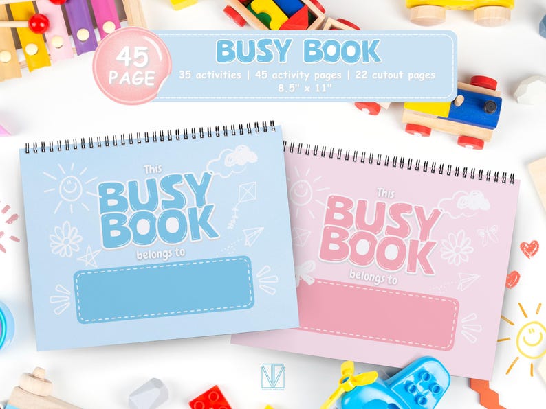 Busy Book Printable Toddler Busy Book Learning Binder Homeschool Resources Preschool Activities Quiet Book Kids Children Book Digital DL image 1