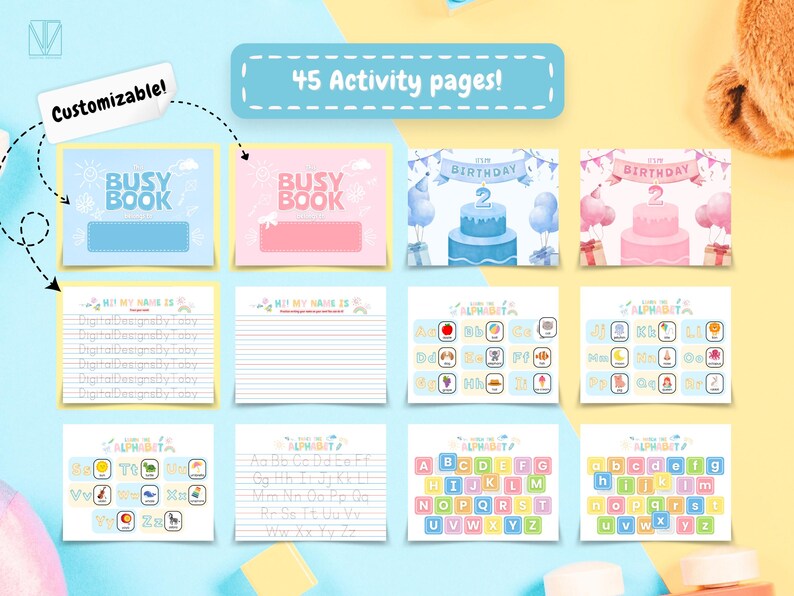 Busy Book Printable Toddler Busy Book Learning Binder Homeschool Resources Preschool Activities Quiet Book Kids Children Book Digital DL image 4