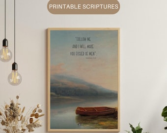 Fisher of Men Scripture Art Print: Christian Wall Decor (Digital Download)