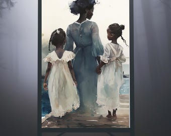 Mother & Children Christian Art Print - Isaiah 66:33 (Digital Download)
