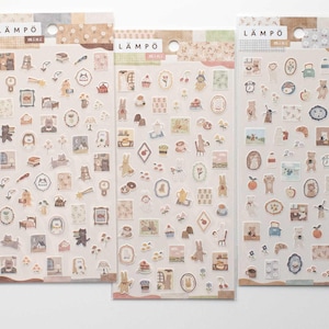 Stickers pour agenda kawaii LÄMPÖ en feuilles d'autocollants | VAGUE DE L'ESPRIT | Petits autocollants kawaii papeterie japonaise