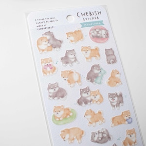 Cute Shiba Inu Sticker Sheet | MIND WAVE | little small dog Shiba Inu Cherish Stickers