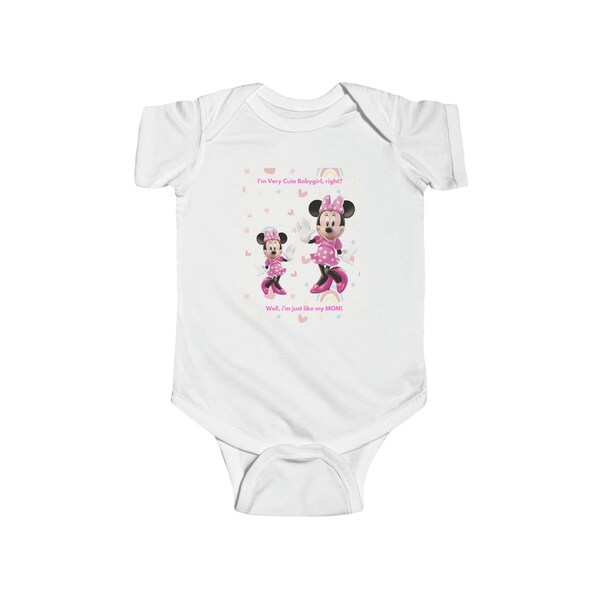 Mickey Minnie Body - Cute Babygirl Edition - I'm cute Babygirl, right? Well, i'm like my MOM! - Baby - Babygirl - Babyshower - Baby Gifts