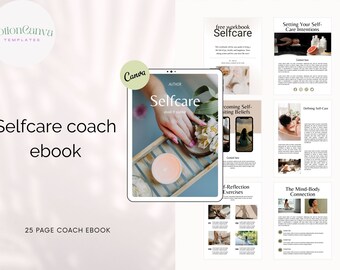 Editable Selfcare Workbook Template | Life Coach ebook I Canva EBook Template | Lead Magnet | Course Guide |  Selfcare Planner I Marketing
