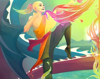 The Last Air Bender Nomad & Fire Prince Dragon Art Prints (Digital Download)
