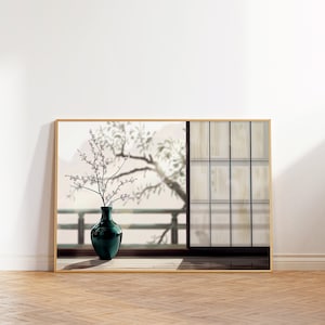 Japandi Japanese Room Wall Art, Sage Green Minimalist Modern Japanese Art, Wabi Sabi Modern Art Print Poster, Trendy Earthy Aesthetic
