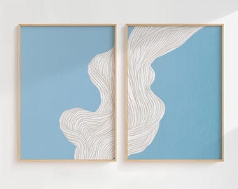 Abstract Lines Art Print Set, Modern Scandinavian Decor (Digital Download)
