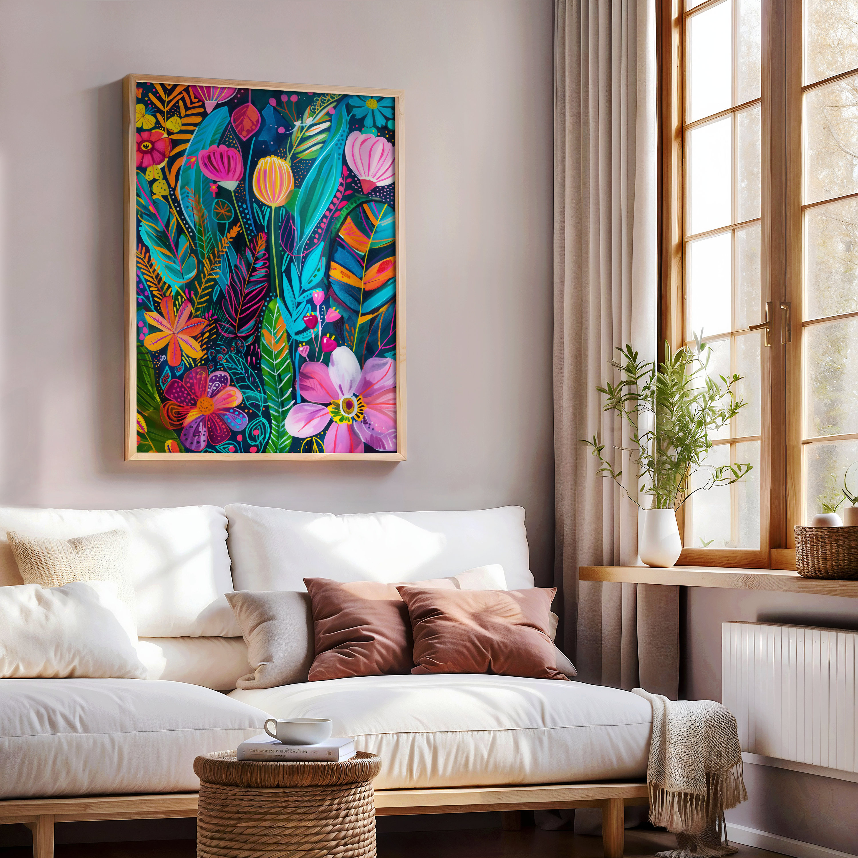 Colorful Floral Realistic Wall Art