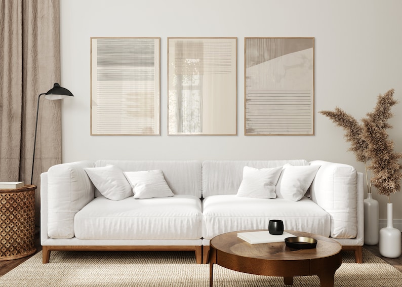 Japandi Abstract Wall Art, Wabi Sabi Neutral Wall Art Set of 3, Earthy ...