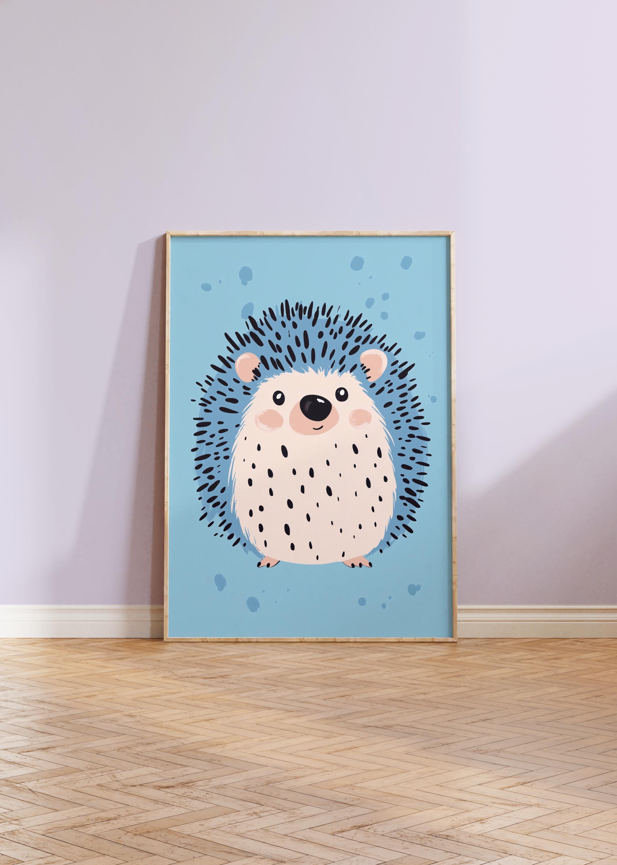 はりねずみページ かわいいハリネズミのプリント、保育園の壁アート、カラフルな