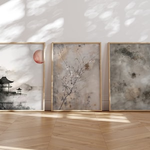 Japandi Wabi Sabi Kunstdruck Set, Skandinavische Dekoration (Digitaler Download)