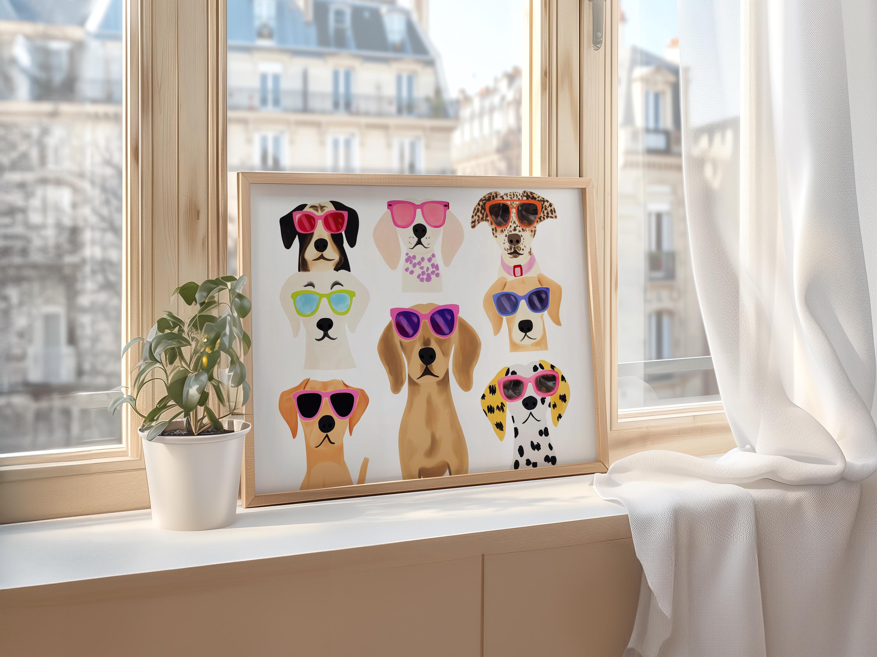 Colorful Funny Dog Wall Art, Cool Dogs Print, Puppy Portrait, Animal Modern  Pet Poster, Playroom Poster, Kids Room Nursery Animal Wall Decor - Etsy, image size:3000x2250