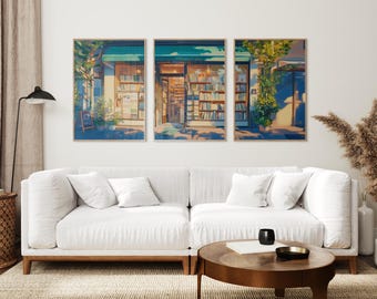 Bookstore Art Print Set, Retro Aesthetic, Book Lover Decor (Digital Download)