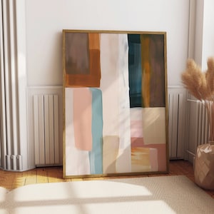 Impresión moderna colorida, arte mural abstracto, decoración de pared contemporánea, impresión de arte moderno, arte imprimible, arte multicolor, arte abstracto digital