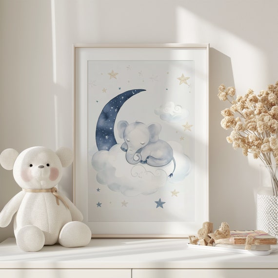 Mobile Per Lettino Bambini In Legno - Design Elefante Con Stelle Fatto A Mano - Foto 7