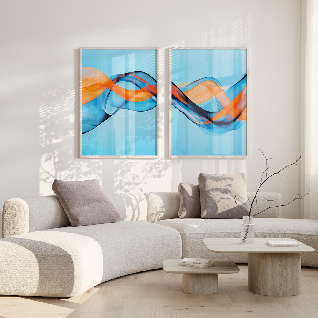 Blue Orange Modern Simple Gallery Wal...
