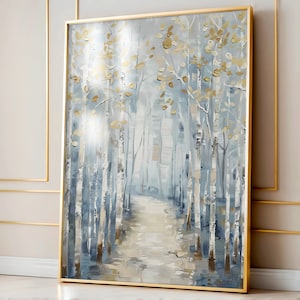 Abstrakter Birken Baum Druck, Skandinavische Wandkunst, Birken Baum Druck, Digitaler Download, Frühlingslandschaft Wandkunst, Nordisches Dekor Wald Poster