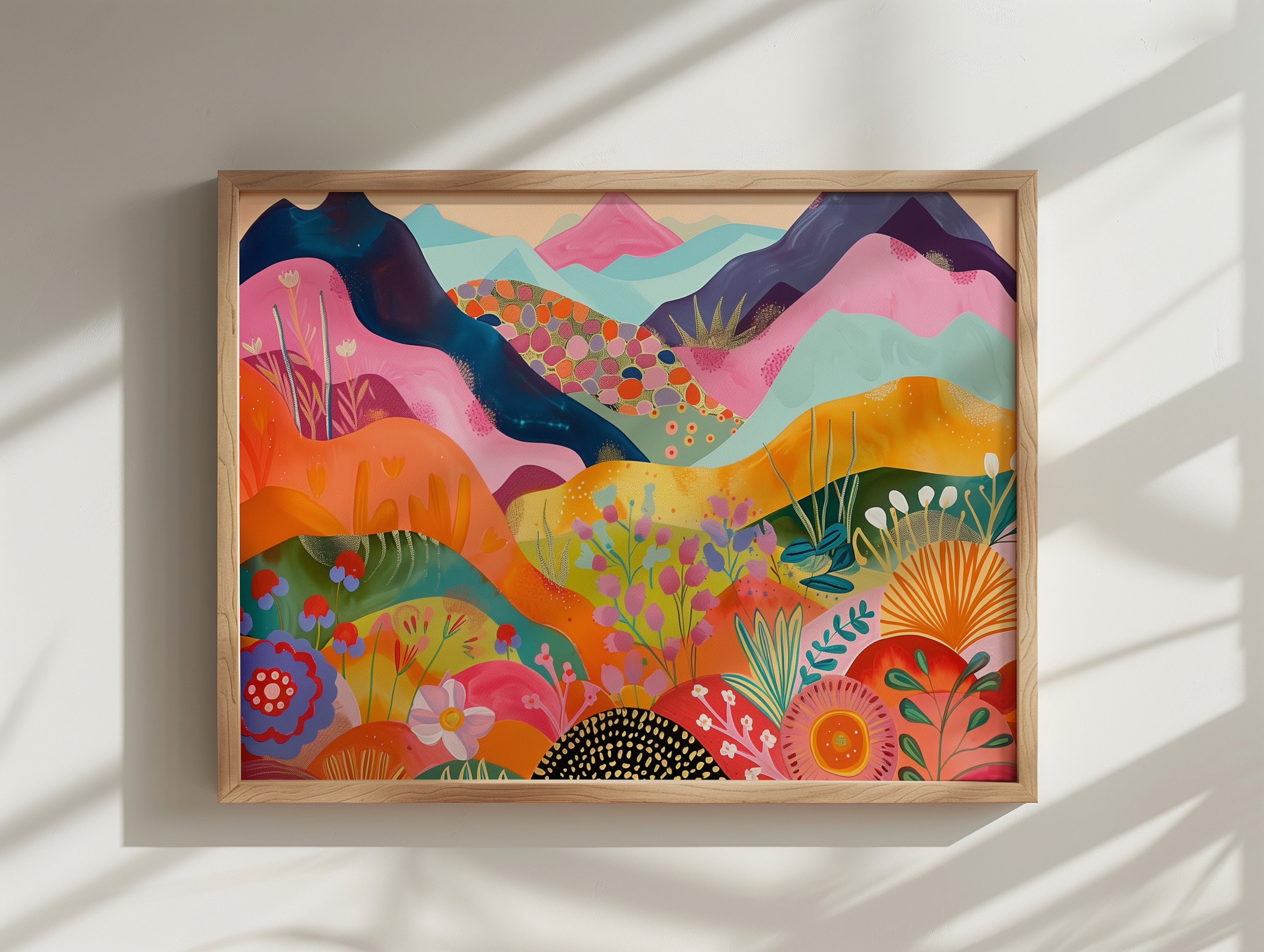 抽象的な山の壁アート、香り豊かなモダンアート、抽象アート