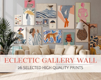 Eclectic Gallery Wall Art Prints, Trendy Home Decor (Digital Download)