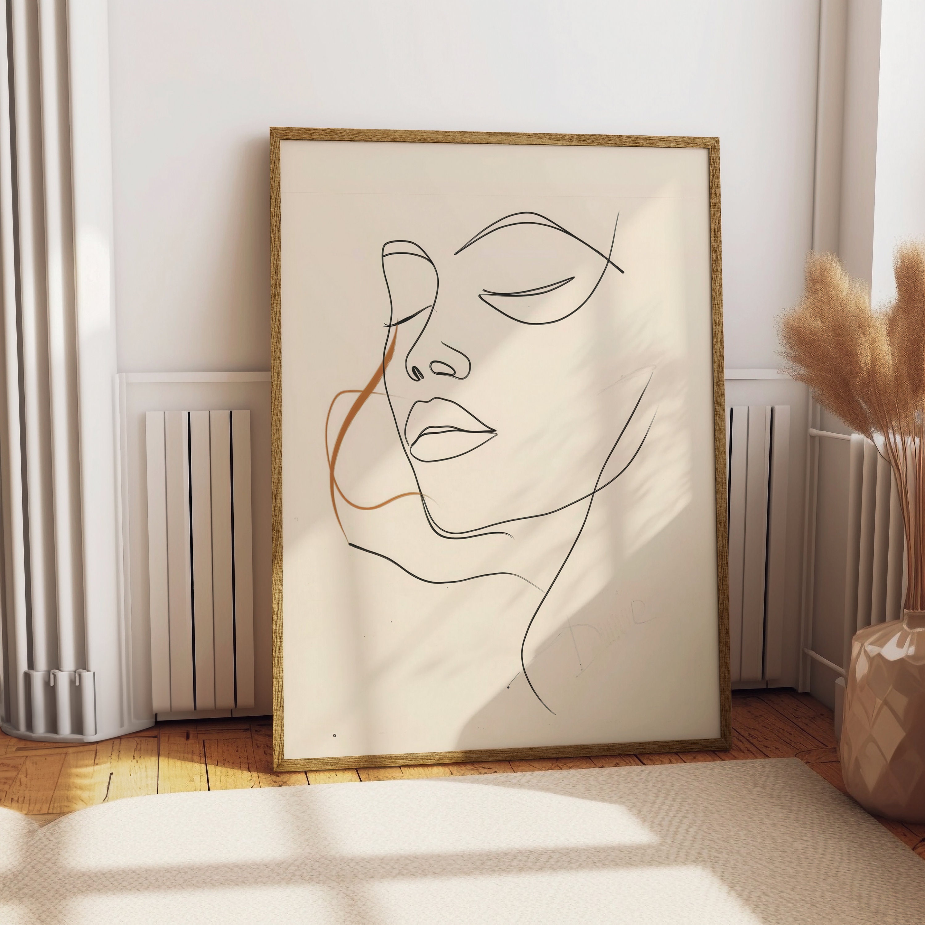 thumbnail image 2 of Line Art Grey Woman Minimalist Poster – Abstract Home Decor – A4 / A3 Size – Licensed Reprint 2 of 5