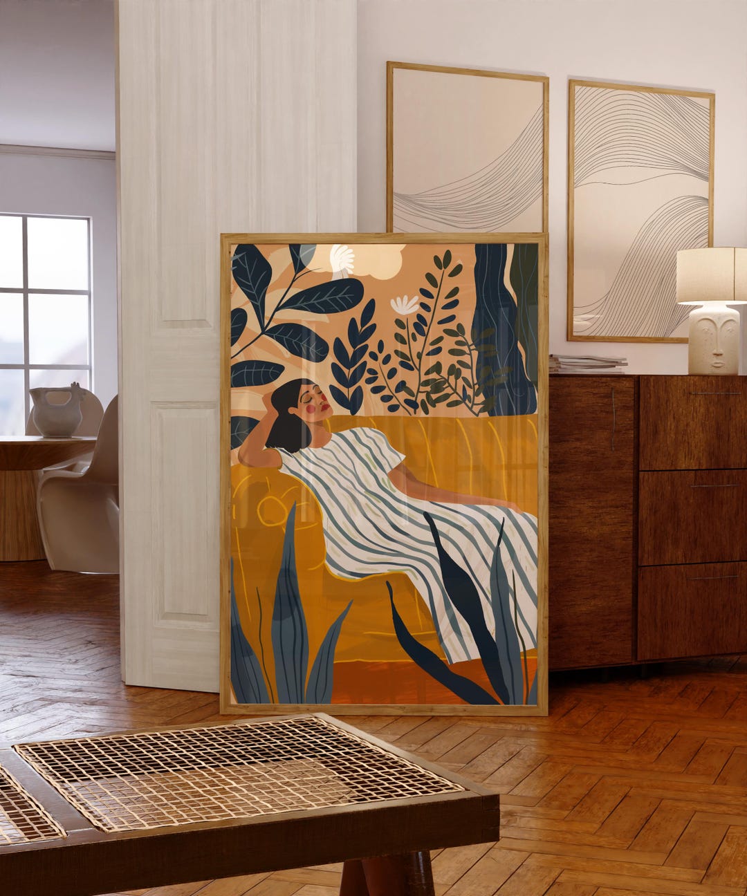 Contemporary Striped Wall Art, Stripes Print, Abstract Woman Decor ...