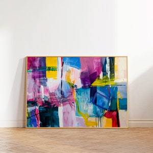 Modern Vibrant Wall Art, Colorful Abstract Digital Print, Maximalist Abstract Modern Poster, Multi Colored Art, Livingroom Abstract Decor