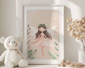Fairy Nursery Art Print, Enchanted Kids Room Decor (Digital Download)