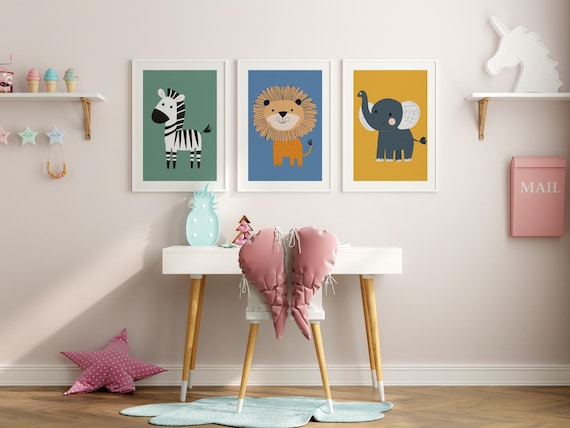 Set Di 3 Stampe Su Tela Leopardo Rosa Con Palline Portafortuna – Decorazione Moderna Per Camera Da Letto Ragazze 30x40cm