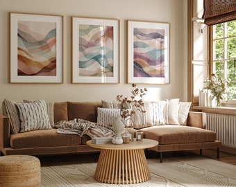 Abstract Watercolor Wall Art Set, Modern Prints (Digital Download)
