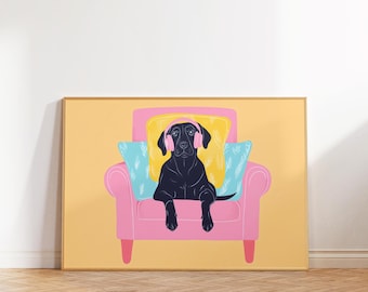 Pastel Dog Print, Preppy Dorm Decor (Digital Download)