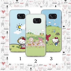 Funda de teléfono Hello Kitty K4 para Samsung Galaxy S5 S6 S7 S8 S9 Edge Plus LTE NEO Modelos Japón Gatito japonés Personaje de dibujos animados Gato blanco