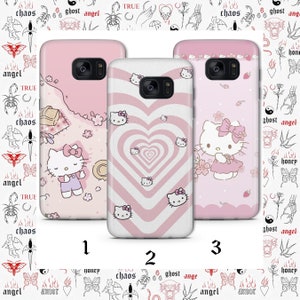 Funda de teléfono Hello Kitty K3 para Samsung Galaxy S5 S6 S7 S8 S9 Edge Plus LTE NEO Modelos Japón Gatito japonés Personaje de dibujos animados Gato blanco