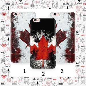Funda para teléfono con bandera canadiense 3 para Apple iPhone 5 SE 2020 2022 6 7 8 X Xs XR MaX PLuS Modelos Bandera de Canadá Hoja de arce Blanco Rojo Fuerte