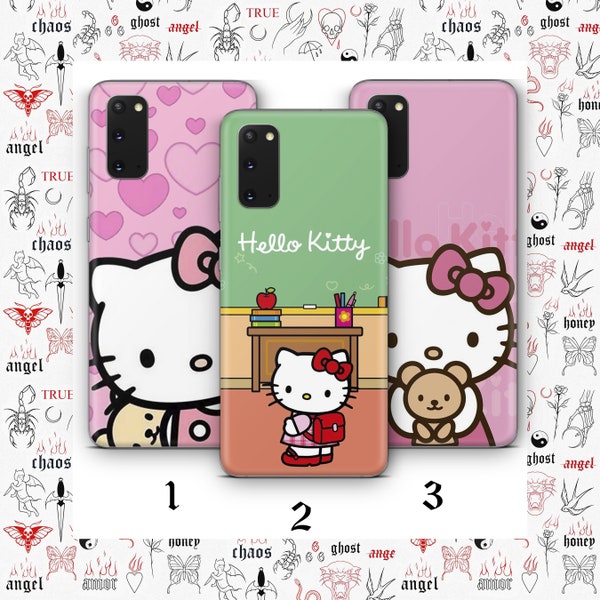 Hello Kitty K7 Phone Case Cover For Samsung Galaxy S10 S20 S21 S22 S23 FE S24 Plus Ultra Models Japan Japanese Kitty White Cartoon Character