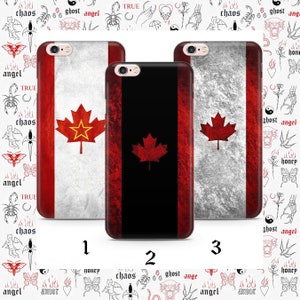 Funda para teléfono con bandera canadiense 4 para Apple iPhone 5 SE 2020 2022 6 7 8 X Xs XR MaX PLuS Modelos Bandera de Canadá Hoja de arce Blanco Rojo Fuerte
