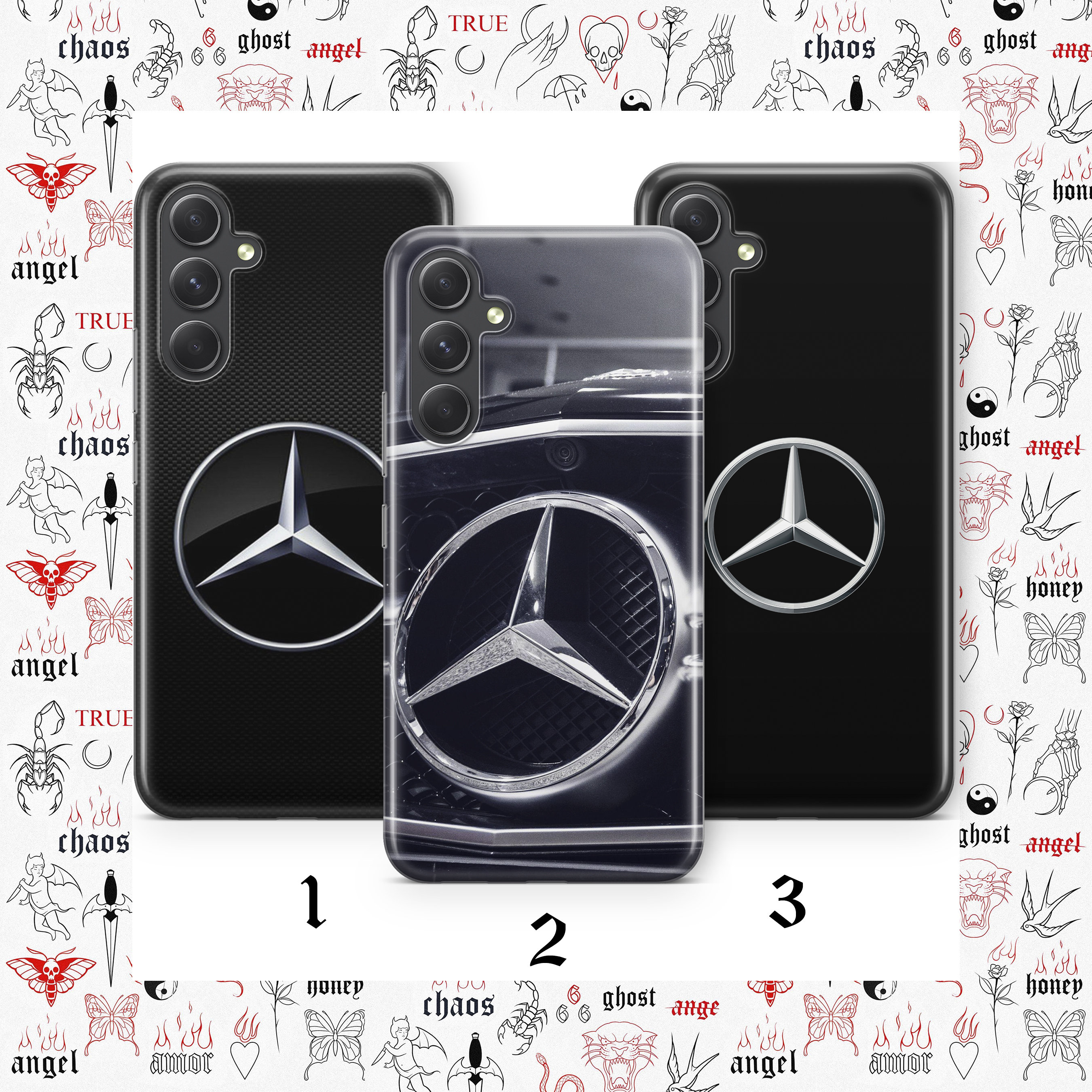 German Car Merc 1 Phone Case Cover For Samsung A13 A14 A15 A16 A25 A26 A33 A34 A35 A36 A53 A54 A55 A56 A72 A73 + More Models Luxury Car