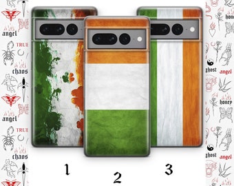 Irish Flag 1 Phone Case Cover For Google Pixel 6 6A 7 7A 8 8A 9 9A Pro XL Models Flag Of Ireland Tricolor Green White Orange Republic