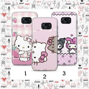Funda de teléfono Hello Kitty K8 para Samsung Galaxy S5 S6 S7 S8 S9 Edge Plus LTE NEO Modelos Japón Gatito japonés Personaje de dibujos animados Gato blanco