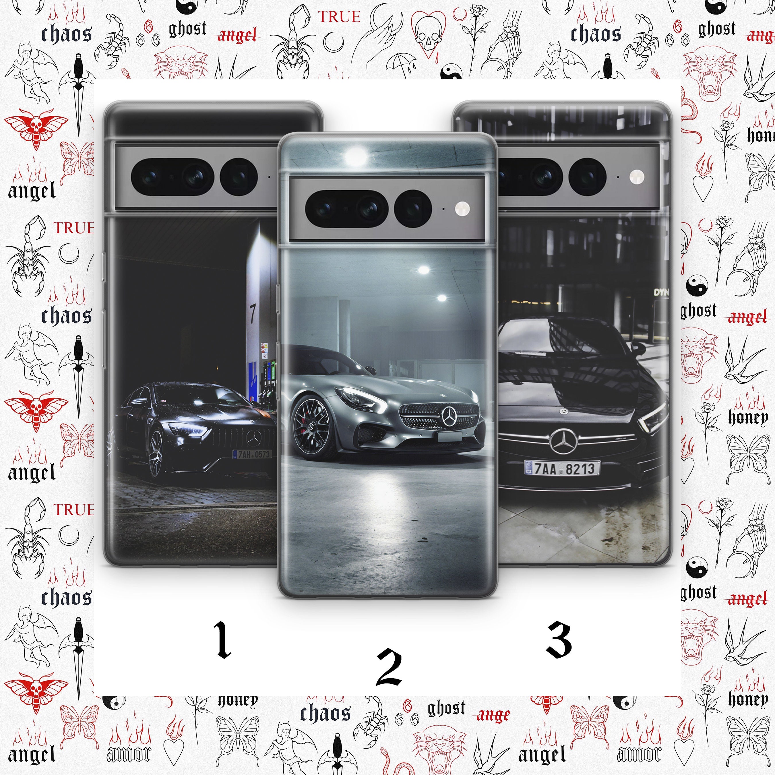 German Car Merc 9 Phone Case Cover For Google Pixel 6 6A 7 7A 8 8A 9 9A Pro XL Models Luxury Car Benz Phone Case G Wagon S-Class Sporty