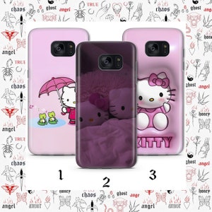 Funda de teléfono Hello Kitty K9 para Samsung Galaxy S5 S6 S7 S8 S9 Edge Plus LTE NEO Modelos Japón Gatito japonés Personaje de dibujos animados Gato blanco