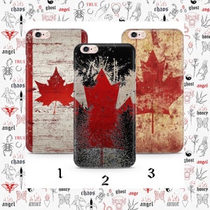Funda para teléfono con bandera canadiense 6 para Apple iPhone 5 SE 2020 2022 6 7 8 X Xs XR MaX PLuS Modelos Bandera de Canadá Hoja de arce Blanco Rojo Fuerte