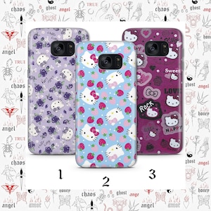 Funda de teléfono Hello Kitty K2 para Samsung Galaxy S5 S6 S7 S8 S9 Edge Plus LTE NEO Modelos Japón Gatito japonés Personaje de dibujos animados Gato blanco