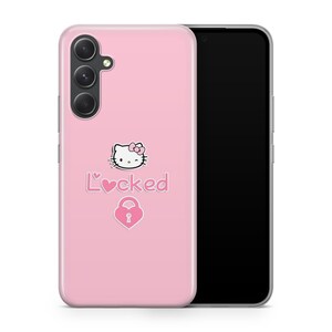May include: Pink phone case with a Hello Kitty design and the text "L'♡cked" with a pink heart and padlock graphic.