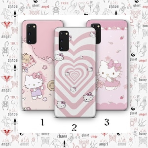 Hello Kitty K3 Telefoonhoesje Cover Voor Samsung Galaxy S20 S21 S22 S23 S24 FE S25 Plus Ultra Modellen Japan Japanse Kitty Wit Stripfiguur