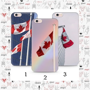 Funda para teléfono con bandera canadiense 1 para Apple iPhone 5 SE 2020 2022 6 7 8 X Xs XR MaX PLuS Modelos Bandera de Canadá Hoja de arce Blanco Rojo Fuerte